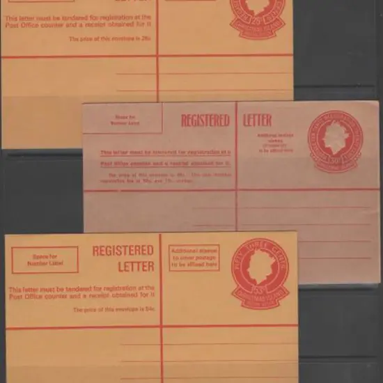 1959 30c, 1970 25c & 1972 53c Registered ...
