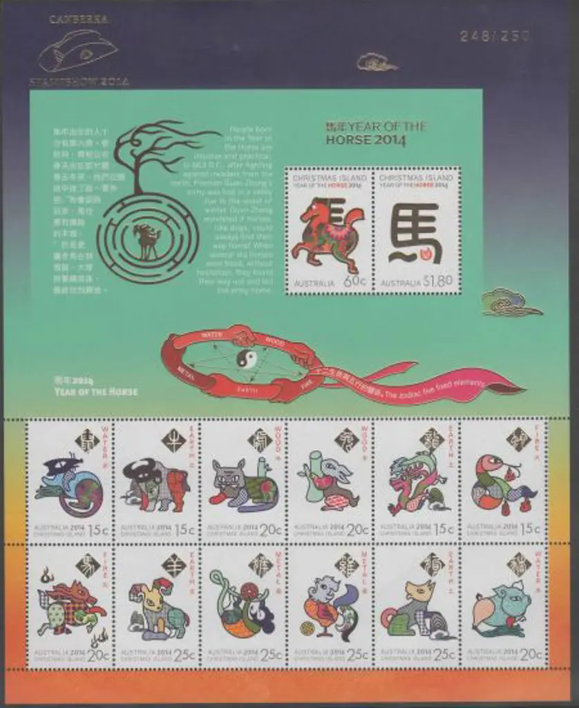 2014 Year of the Horse M/S ovptd "Canberra Stamp ... Image 1++