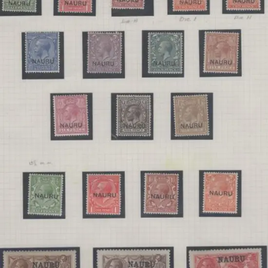 1916/23 KGV ovpts to 1/- incl both dies of 2d, ...