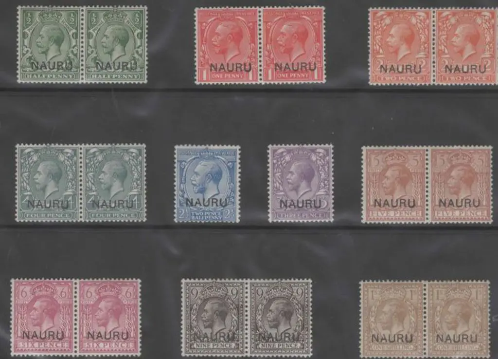 1916/23 KGV ovpts to 1/- in pairs (2½d, 3d singles ... Image 1++