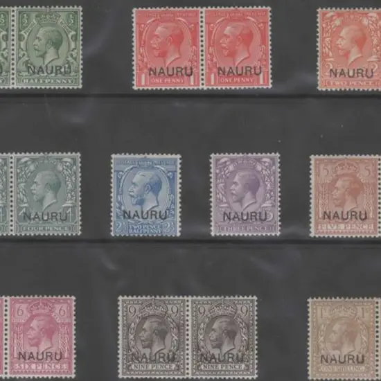 1916/23 KGV ovpts to 1/- in pairs (2½d, 3d singles ...