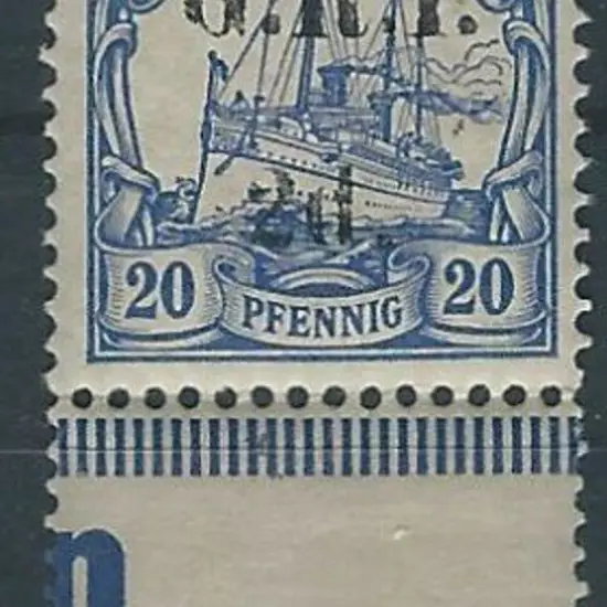 1914 20pf ultramarine Marshall Island Yacht with ...