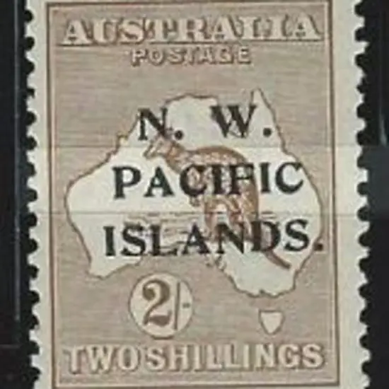 1915/16 2/- brown 3rd wmk ovptd N.W. PACIFIC ...