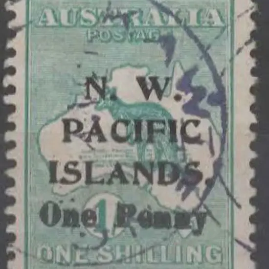 1914 "One Penny" surcharge on 1/- kangaroo. Fine ...