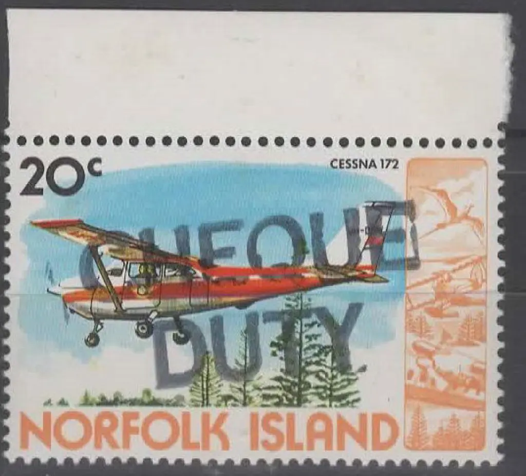 1980 20c Cessna with "CHEQUE DUTY" handstamp for ... Image 1++