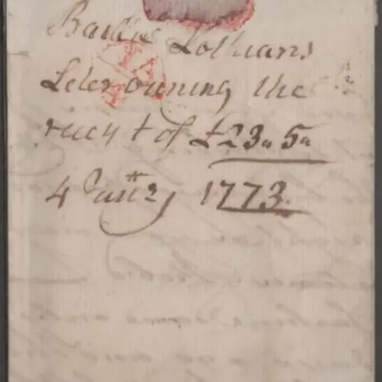 1773 (4th Jan) stampless entire with copperplate ...