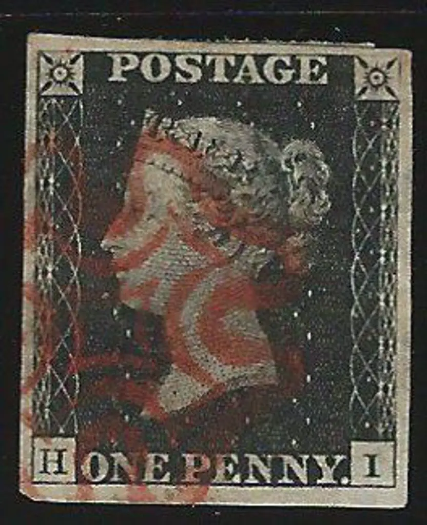 1840 1d black cancelled with clear red Maltese ... Image 1++
