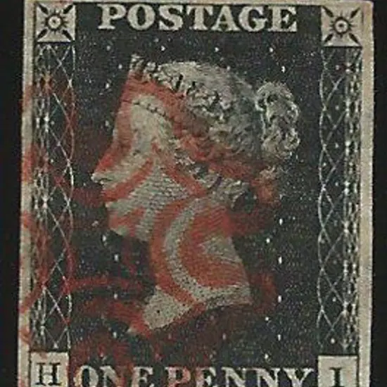 1840 1d black cancelled with clear red Maltese ...