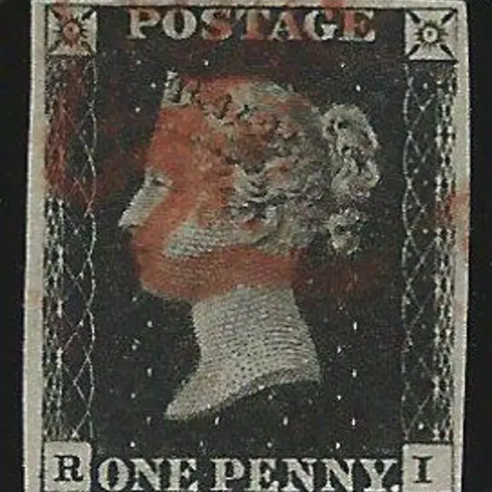 1840 1d black with red Maltese Cross cancel. Clear ...