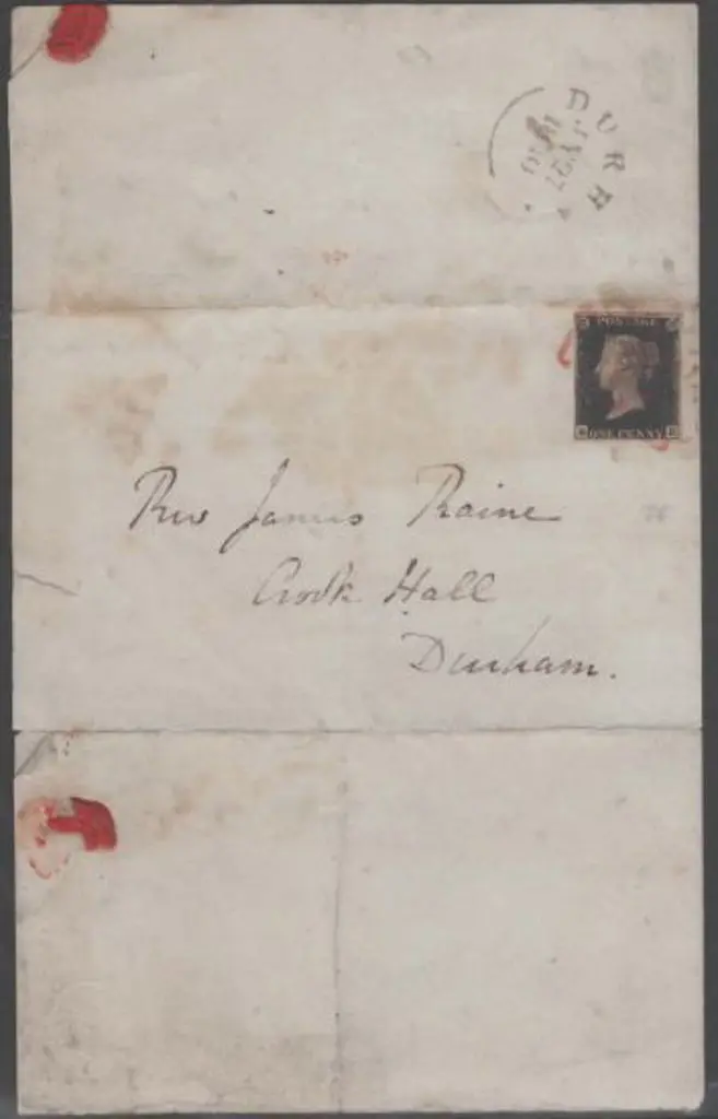 1840 1d black, plate 4 tied to entire by two ... Image 1++