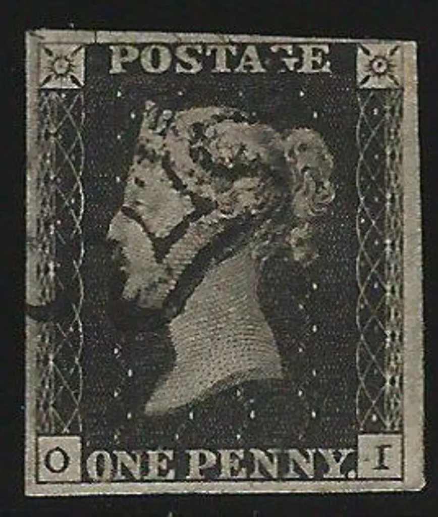 1840 1d black, plate 9 with neat partial black ... Image 1++