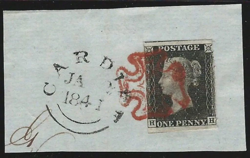 1840 1d grey-black (worn plate), plate 7 on small ... Image 1++