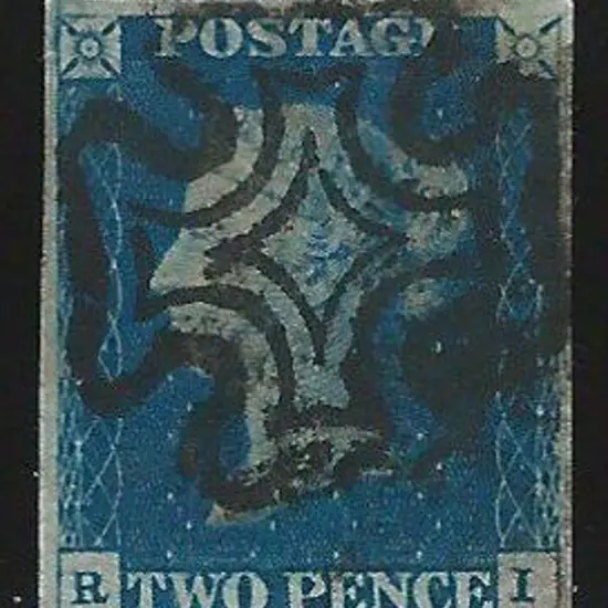 1840 2d deep full blue fine used by complete bold, ...
