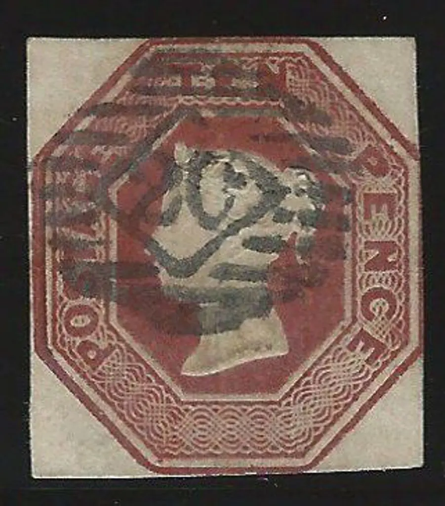 1847/54 10d brown embossed just touching on all ... Image 1++