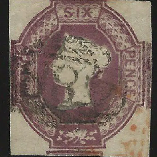 1847/54 6d dull lilac embossed with two large ...