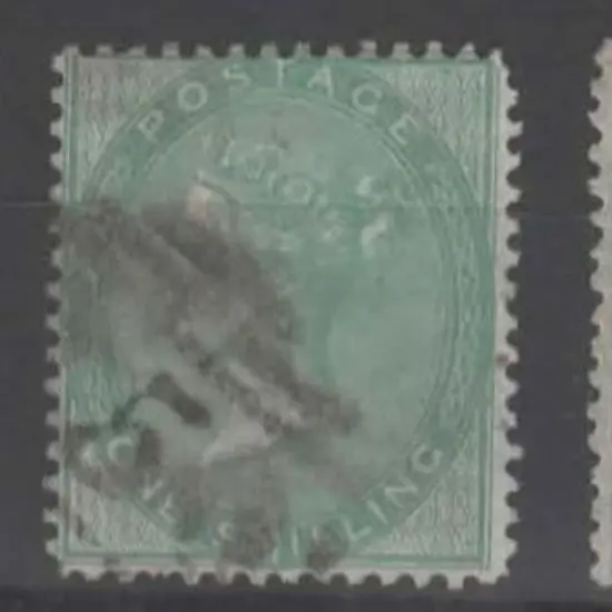 1855/57 1/- green in 3 catalogued shades. Deep ...