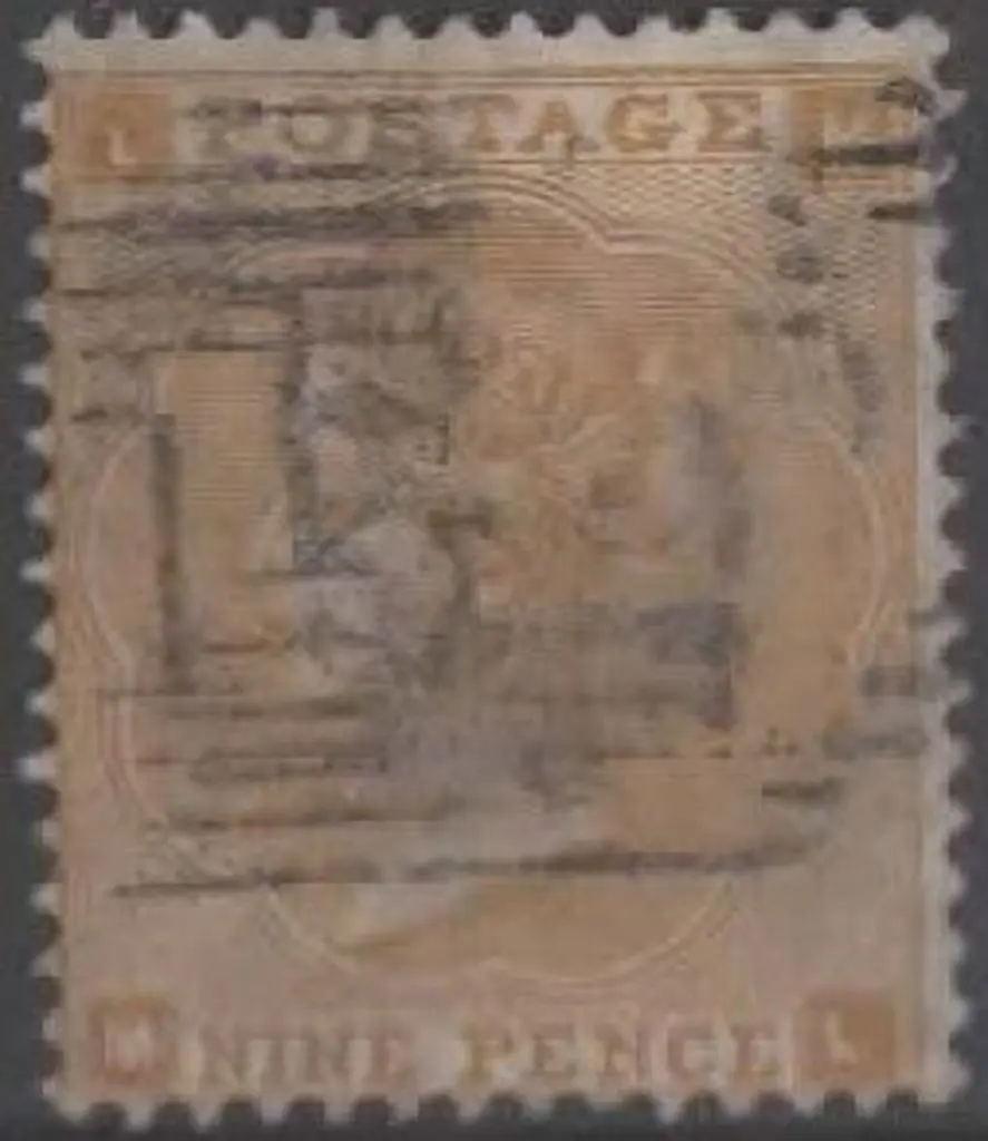 1862 9d straw QV. Good used by light BN cancel. ... Image 1++