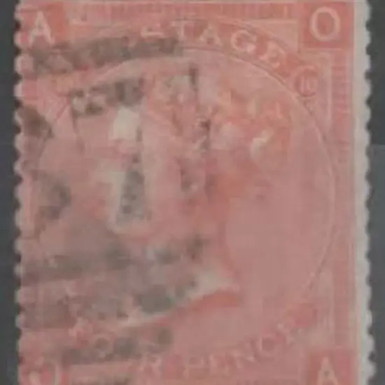 1865 4d vermilion QV, Plate 10 with light partial ...