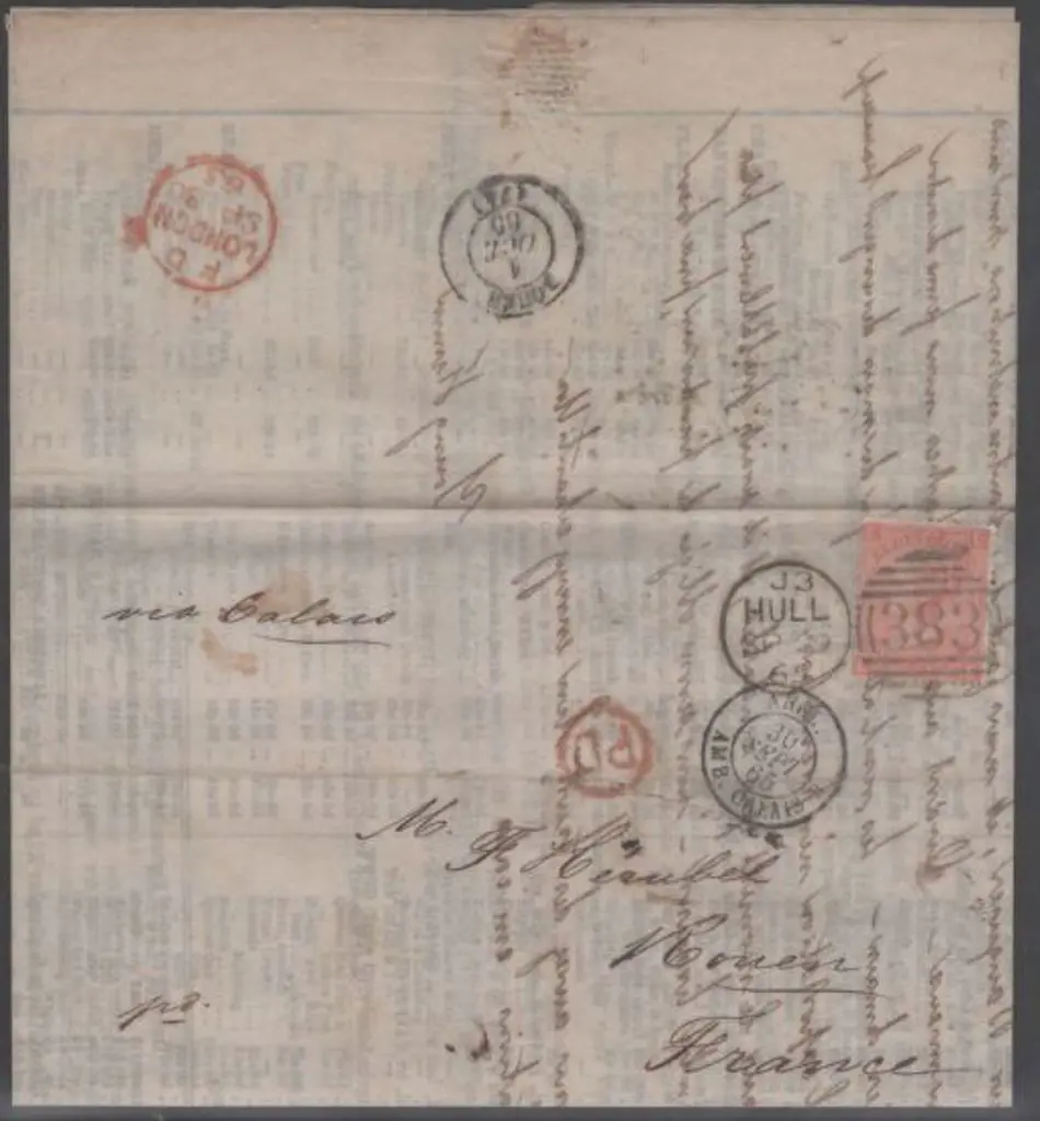 1865/67 4d vermilion QV, Plate 7, fine used on ... Image 1++