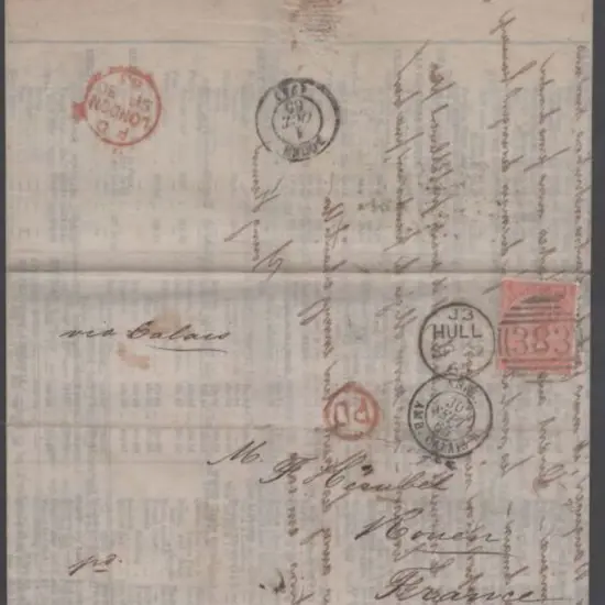 1865/67 4d vermilion QV, Plate 7, fine used on ...
