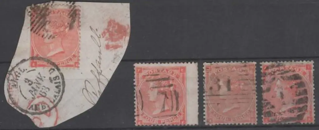1862/64 4d bright red with wing margin, 4d pale ... Image 1++