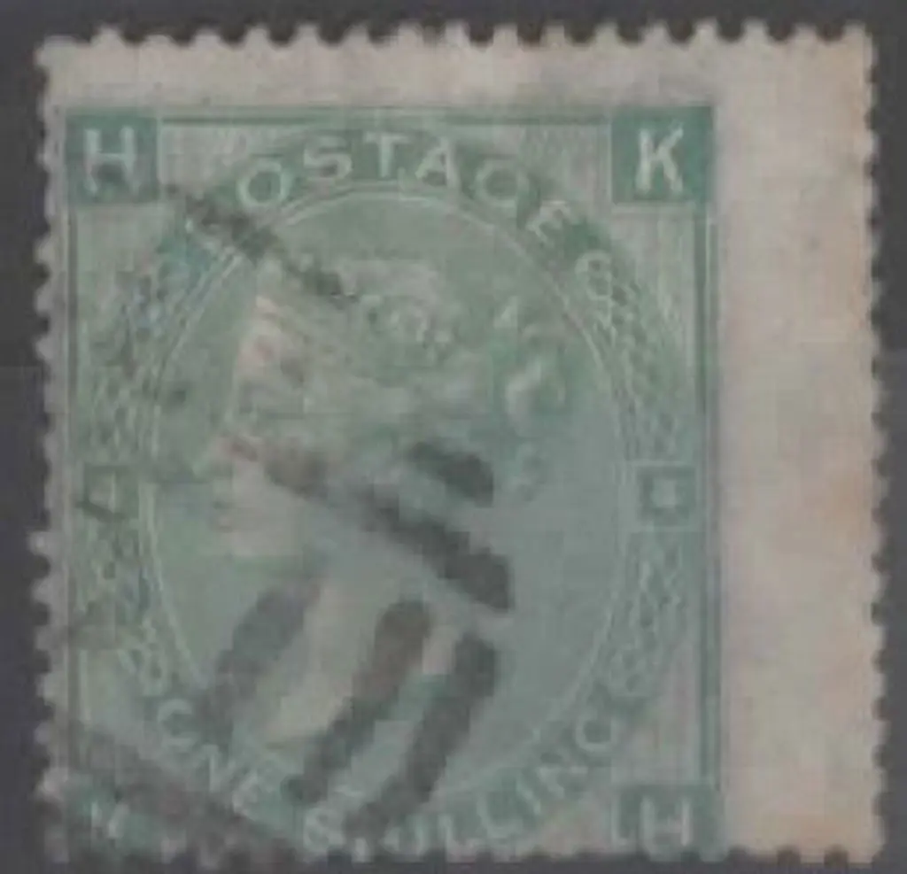 1865 1/- green QV F/U by light barred numeral ... Image 1++