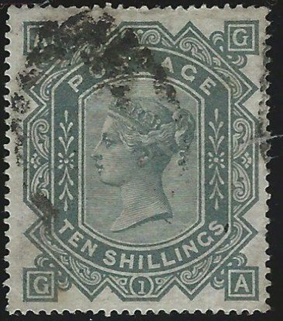 1867/83 10/- greenish grey QV good used with ... Image 1++