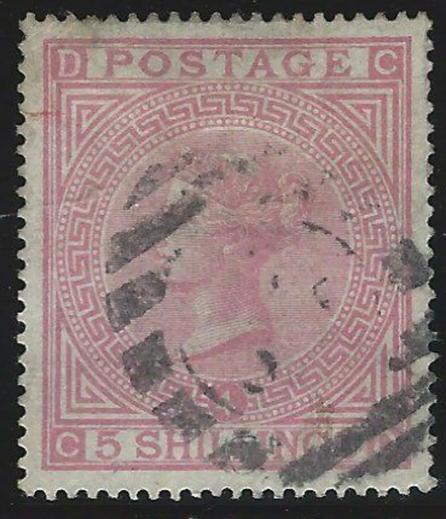 1867/83 5/- rose, Plate 4, with "Anchor" wmk on ... Image 1++