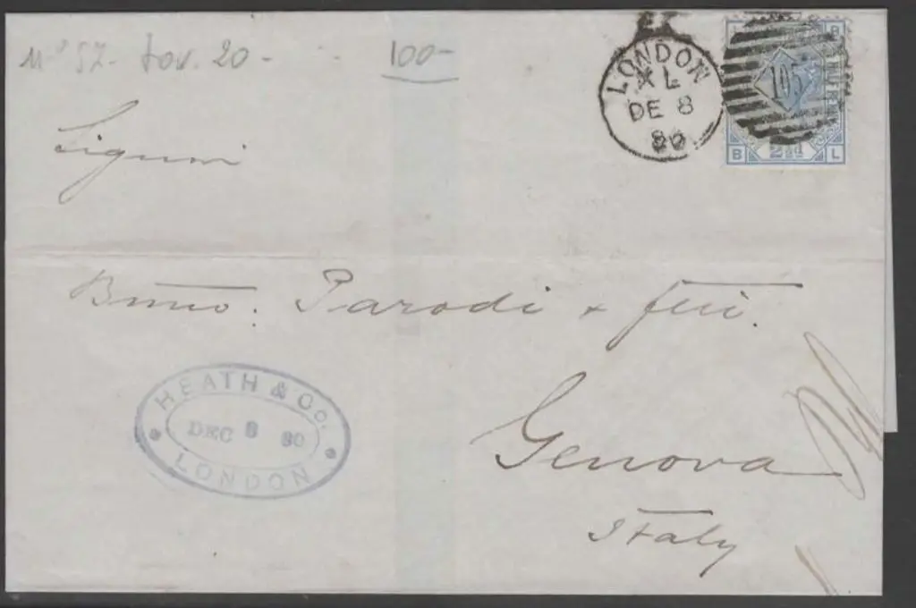 1880 2d blue QV, Plate 20, beautifully tied to ... Image 1++