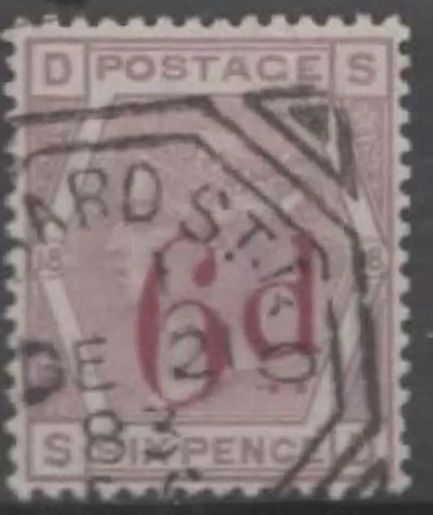 1883 6d on 6d lilac surcharge. Fine used with part ... Image 1++
