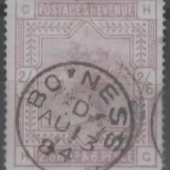 1883/84 2/6d lilac on blued paper. Mark at top but ...