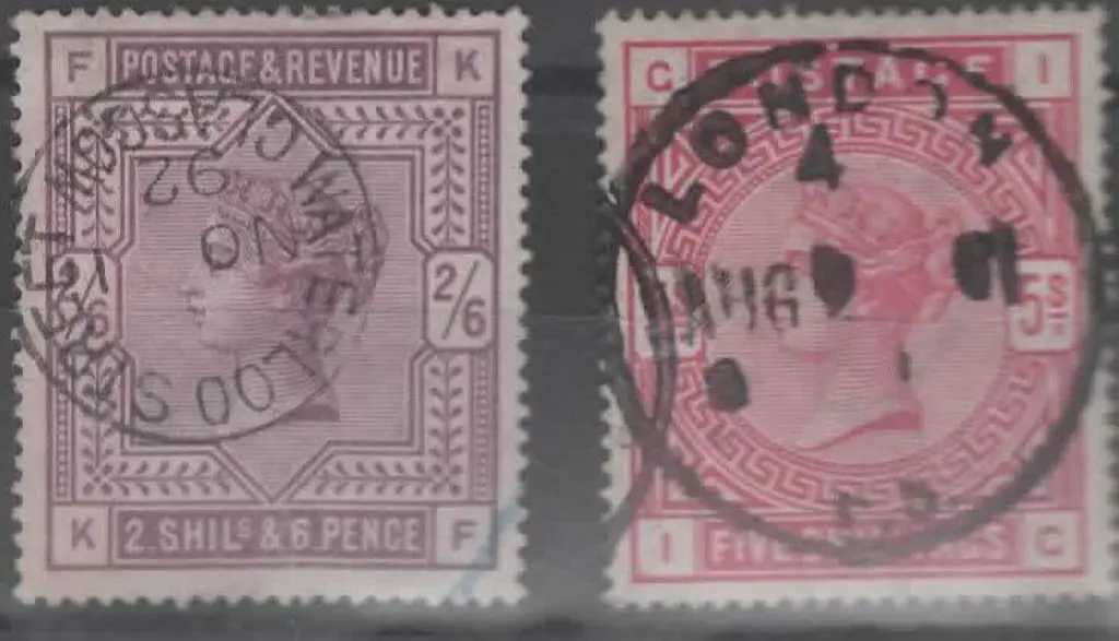 1883/84 2/6d lilac & 5/- rose on white paper, the ... Image 1++