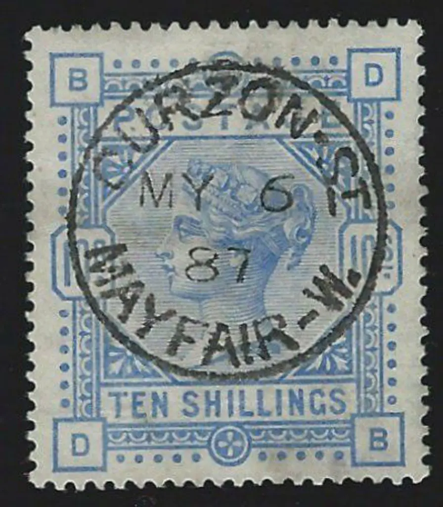 1883/84 10/- ultramarine QV superb used with a ... Image 1++