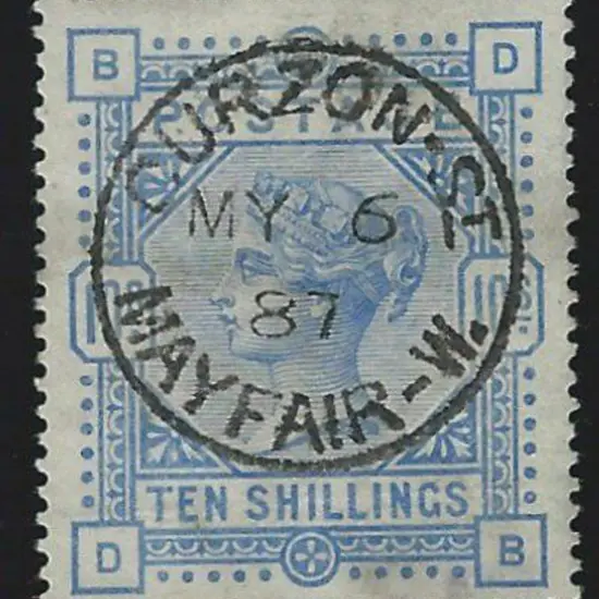 1883/84 10/- ultramarine QV superb used with a ...