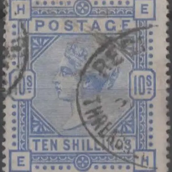 1883/84 10/- pale ultramarine QV with two partial ...