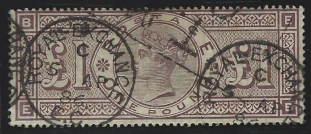 1884 £1 brown-lilac, Three Imperial Crowns wmk. ... Image 1++