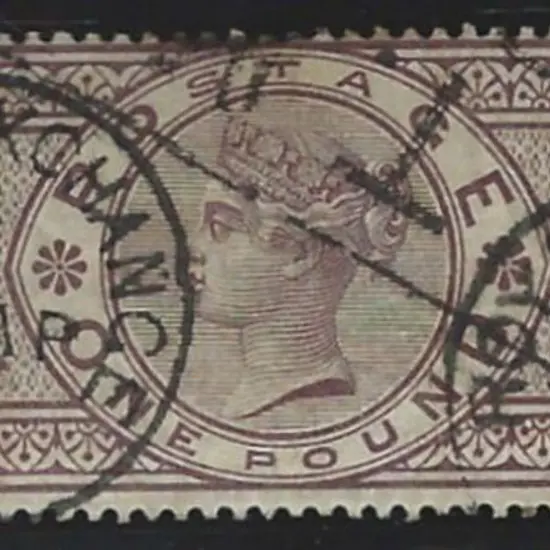 1884 £1 brown-lilac, Three Imperial Crowns wmk. ...