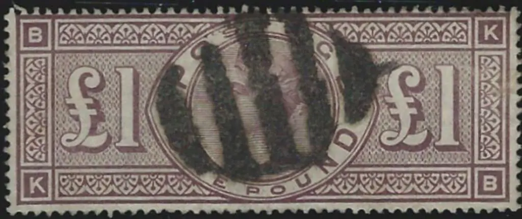 1884 £1 brown-lilac, wmk Three Imperial Crowns. ... Image 1++