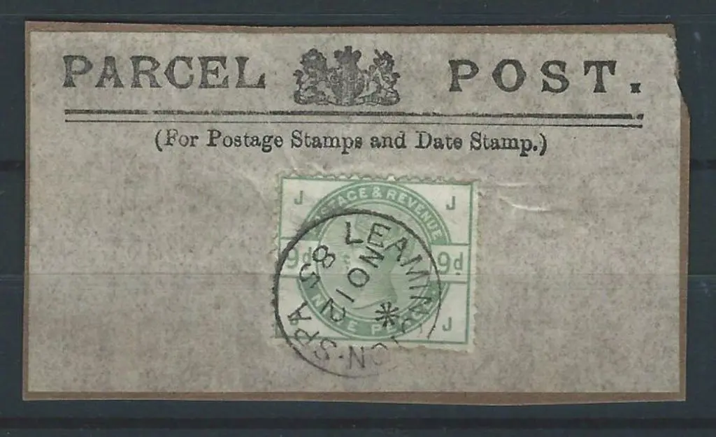 1883/84 9d dull green fine used on "Parcel Post" ... Image 1++