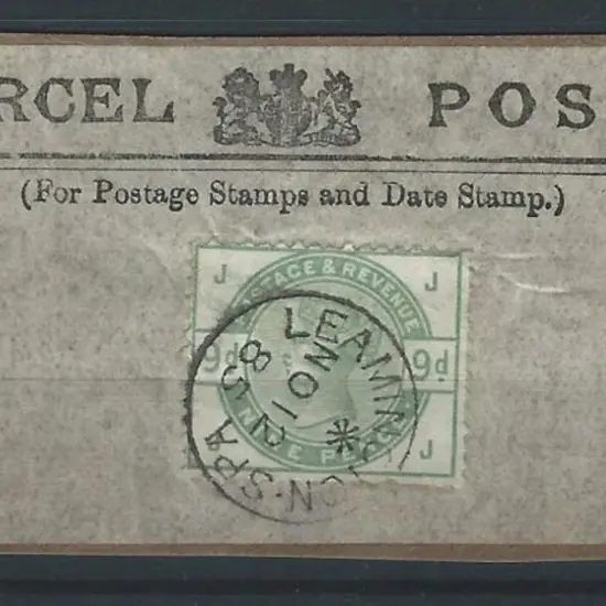 1883/84 9d dull green fine used on "Parcel Post" ...