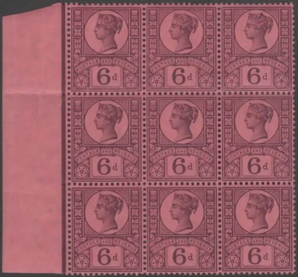 1887/92 6d deep purple & rose-red QV. MUH marginal ... Image 1++
