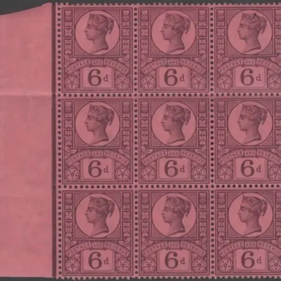 1887/92 6d deep purple & rose-red QV. MUH marginal ...