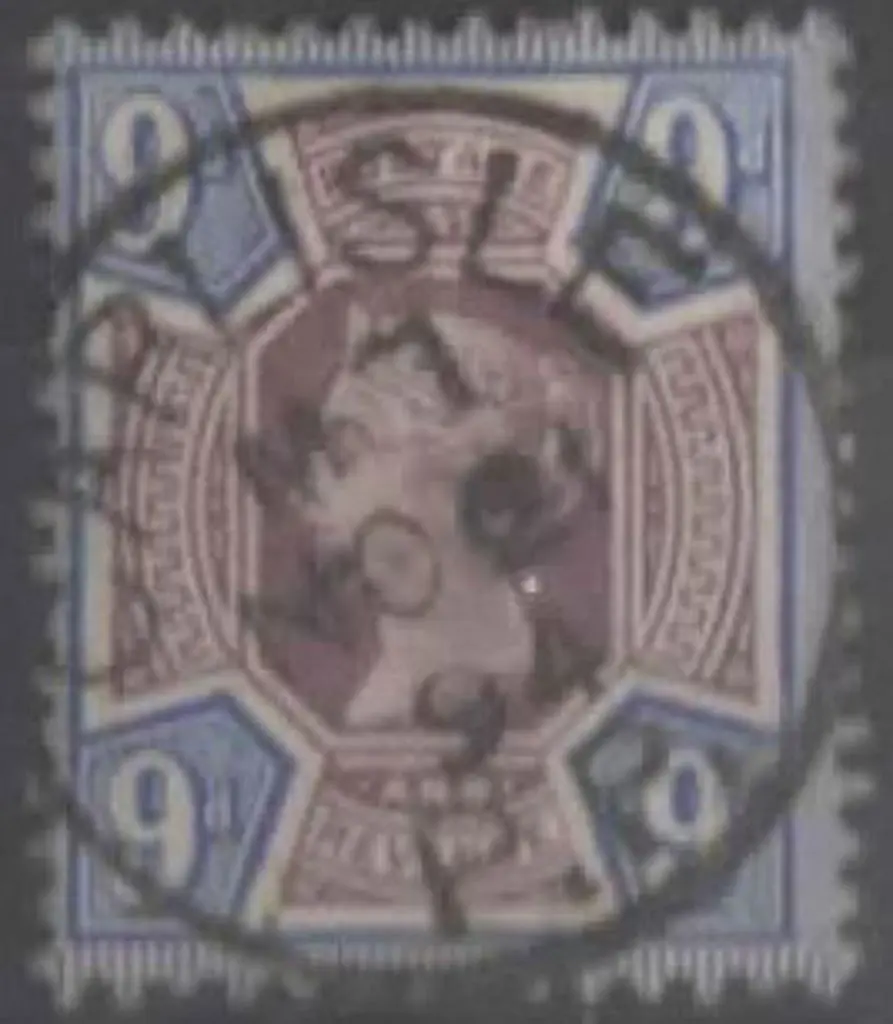 1897 9d dull purple & blue with a cracking ... Image 1++