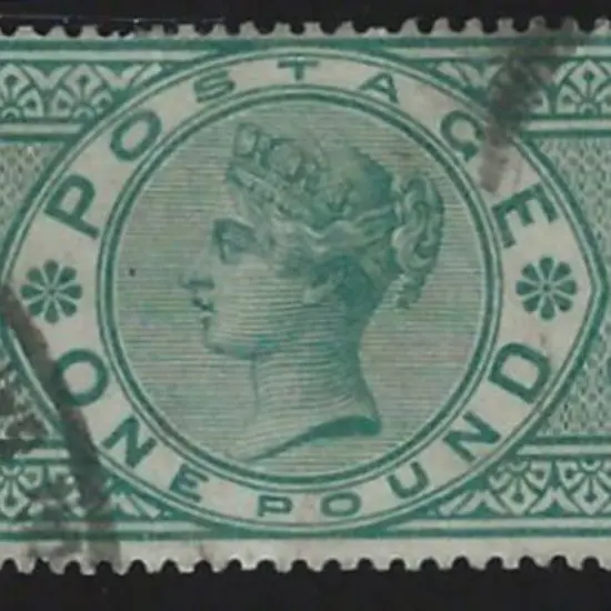 1891 £1 green QV. Fine used by two partial ...