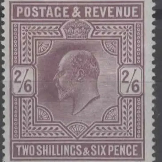 1902 2/6d pale dull purple KEVII. Fresh MLH with ...