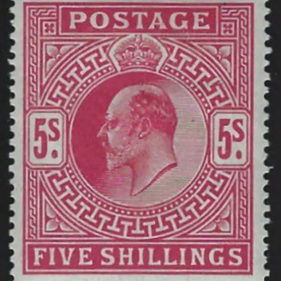 1902 5/- bright carmine KEVII. Fine MLH. SG 263 ...