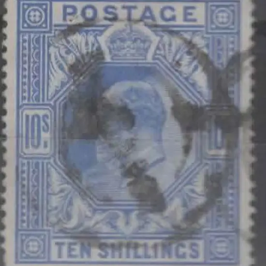 1902 10/- ultramarine KEVII. Sound used with ...