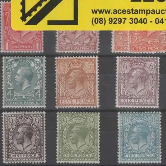 1912/24 ½d to 1/- KGV Royal Cypher wmk MLH set of ...