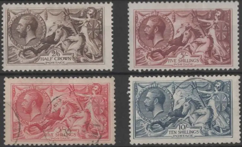 1918/19 5/- rose-red & 10/- dull grey blue very ... Image 1++