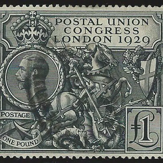 1929 £1 PUC fine used by indistinct oval ...